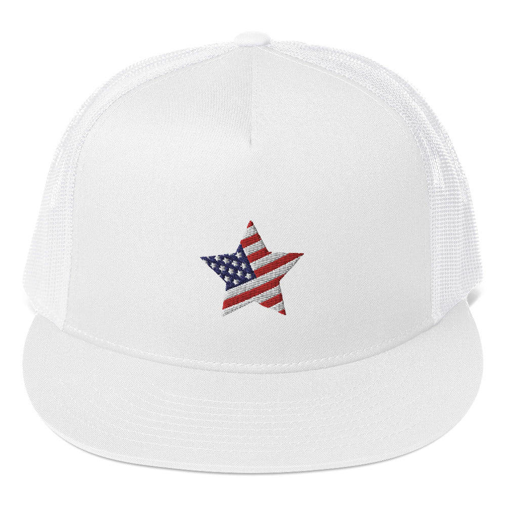 American Flag Star Trucker Cap