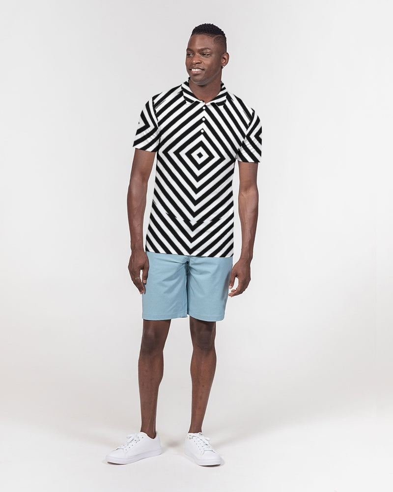 3D Illusion Men's Slim Fit Short Sleeve Polo